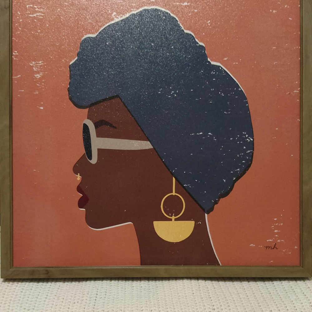 New Modern Afrocentric Wall Art with Gold Accents